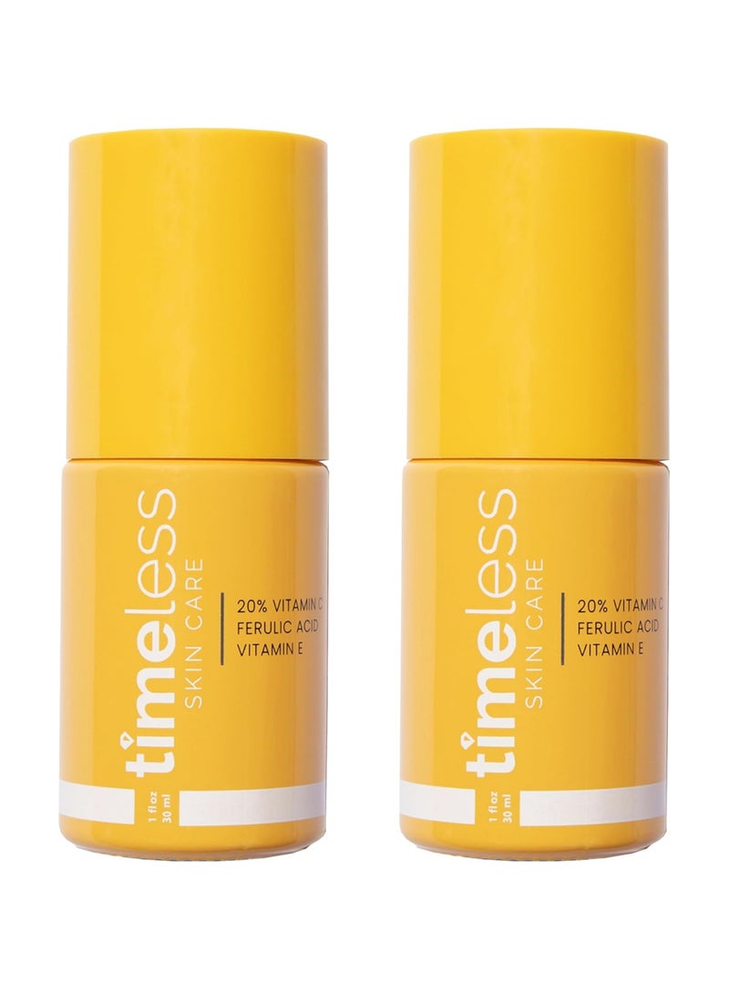 تايمليس عبوتان من سيروم فيتامين سي للعناية بالبشرة مع فيتامين إي وحمض الفيروليك، مناسب للبشرة الدهنية والجافة، 30 مل × 2 - Image 1